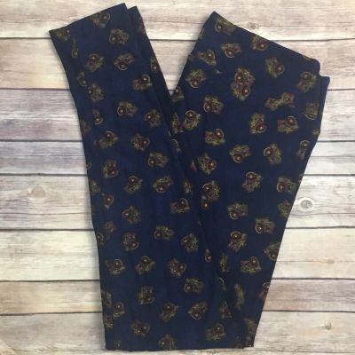 NWT LulaRoe TC Leggings Camera Paisley Navy Blue Tall & Curvy Plus Size NEW